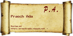Prasch Ada névjegykártya